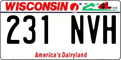 WI license plate 231NVH