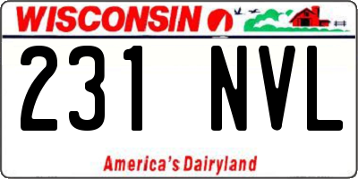 WI license plate 231NVL