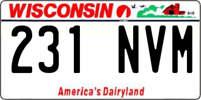 WI license plate 231NVM