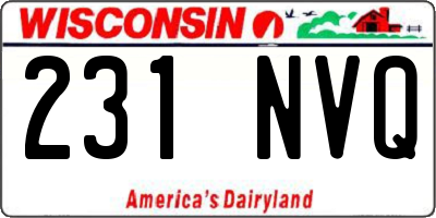 WI license plate 231NVQ
