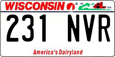 WI license plate 231NVR