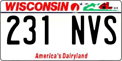 WI license plate 231NVS