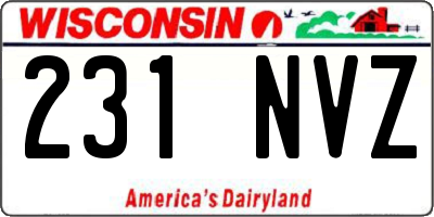WI license plate 231NVZ