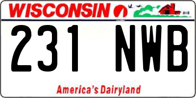 WI license plate 231NWB