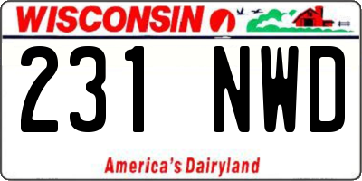 WI license plate 231NWD