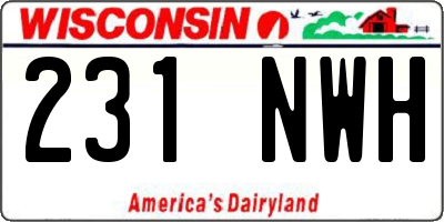 WI license plate 231NWH