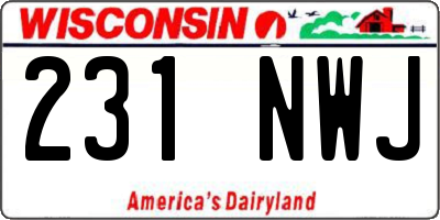 WI license plate 231NWJ
