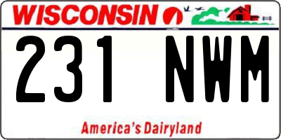 WI license plate 231NWM