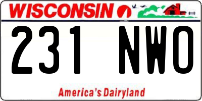 WI license plate 231NWO