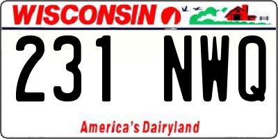 WI license plate 231NWQ