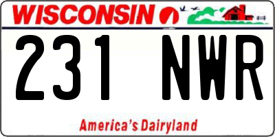 WI license plate 231NWR