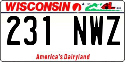 WI license plate 231NWZ