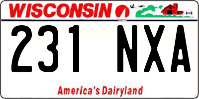 WI license plate 231NXA
