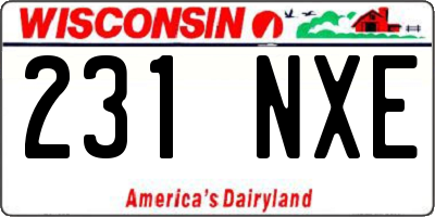WI license plate 231NXE