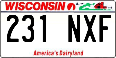 WI license plate 231NXF