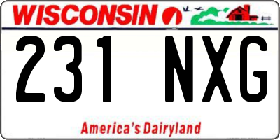 WI license plate 231NXG