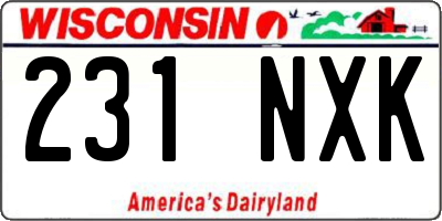 WI license plate 231NXK