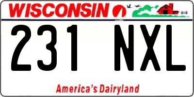 WI license plate 231NXL