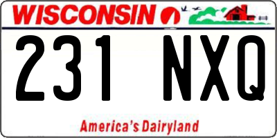 WI license plate 231NXQ