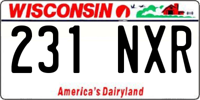 WI license plate 231NXR