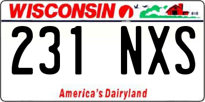WI license plate 231NXS