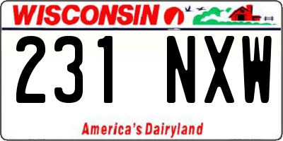 WI license plate 231NXW