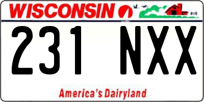 WI license plate 231NXX