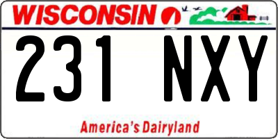 WI license plate 231NXY