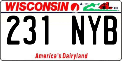 WI license plate 231NYB