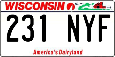 WI license plate 231NYF
