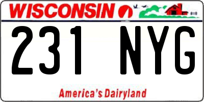 WI license plate 231NYG