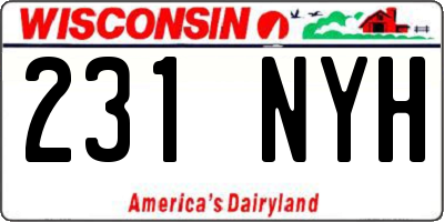 WI license plate 231NYH