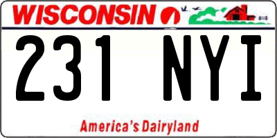 WI license plate 231NYI