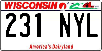 WI license plate 231NYL
