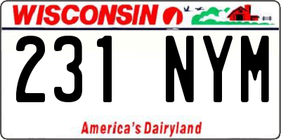 WI license plate 231NYM