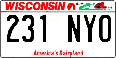 WI license plate 231NYO