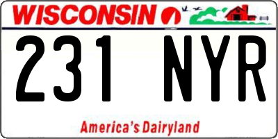 WI license plate 231NYR