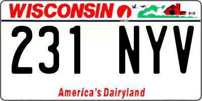 WI license plate 231NYV
