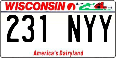WI license plate 231NYY