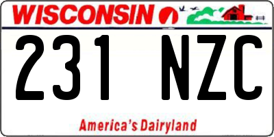 WI license plate 231NZC