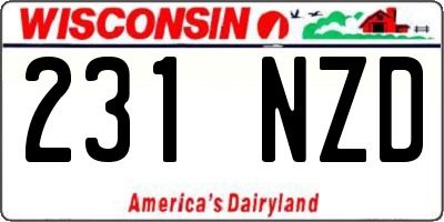 WI license plate 231NZD