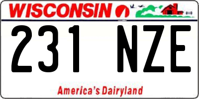WI license plate 231NZE