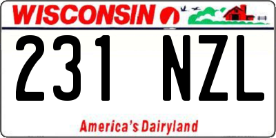 WI license plate 231NZL