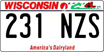 WI license plate 231NZS