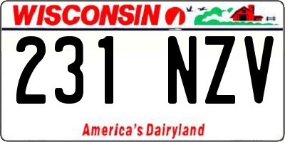 WI license plate 231NZV