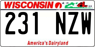 WI license plate 231NZW
