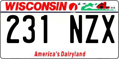 WI license plate 231NZX