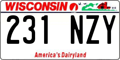 WI license plate 231NZY
