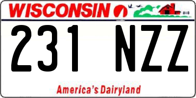 WI license plate 231NZZ