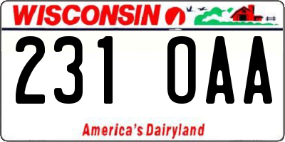 WI license plate 231OAA